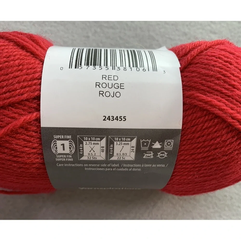 Yarnspirations Patons Kroy Socks Yarn Red NEW